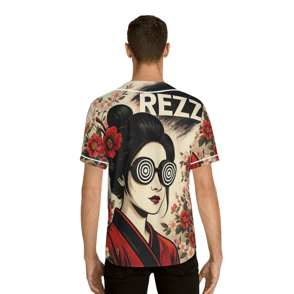Rezz Jersey Japanese Geisha Art Jersey Floral