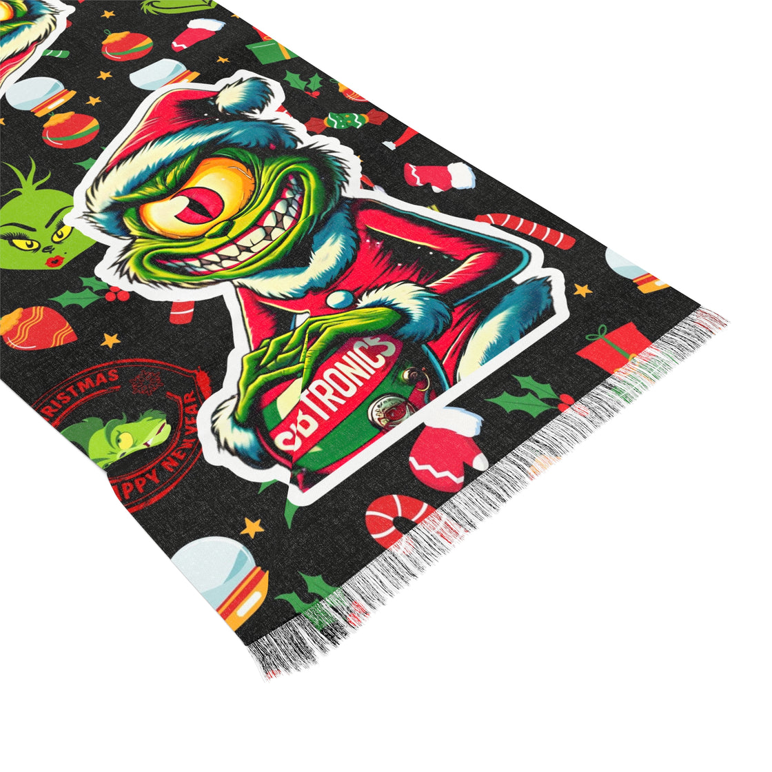 Light Scarf - Subtronics Grinch Rave Lightweight Pashmina - EDMCLOTHINGSTORE