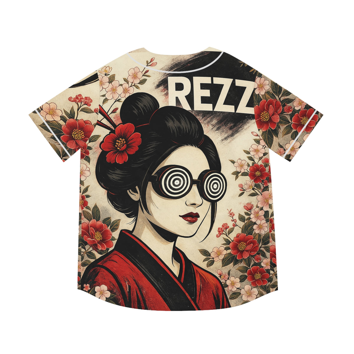 Rezz Jersey Japanese Geisha Art Jersey Floral