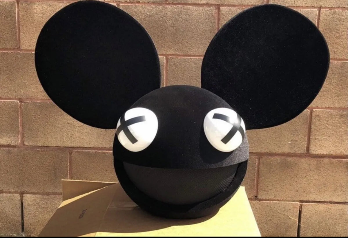 Deadmau5 Head Costume In All Black Festival Hat Rave Hat LED