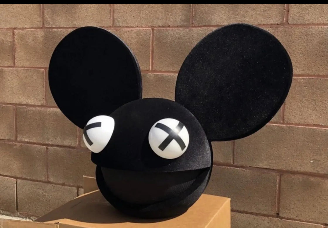Deadmau5 Head Costume In All Black Festival Hat Rave Hat LED - EDMCLOTHINGSTORE