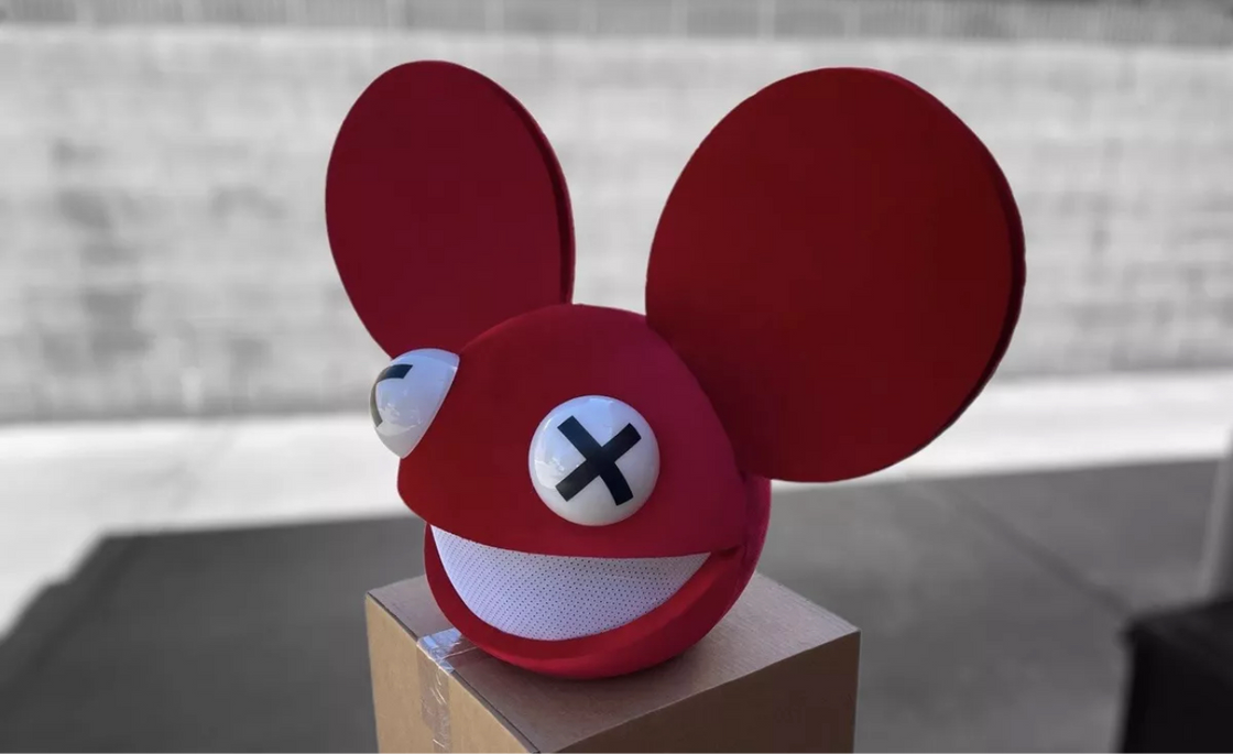 Red Deadmau5 Head Costume In Red Festival Hat Rave Hat LED - EDMCLOTHINGSTORE