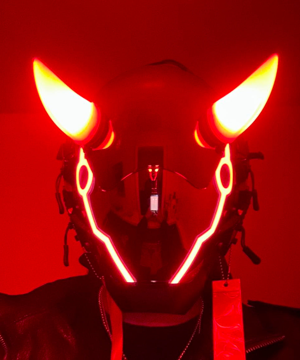 Riddim Dubstep Horn LED Mask Mosh Pit