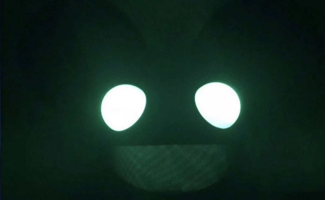 Deadmau5 Head Costume In All Black With White Mouth Rave Hat Festival Hat LED - EDMCLOTHINGSTORE