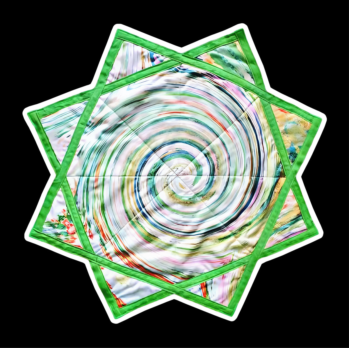 Vibrant Spiral Starburst Flow Star – Handcrafted