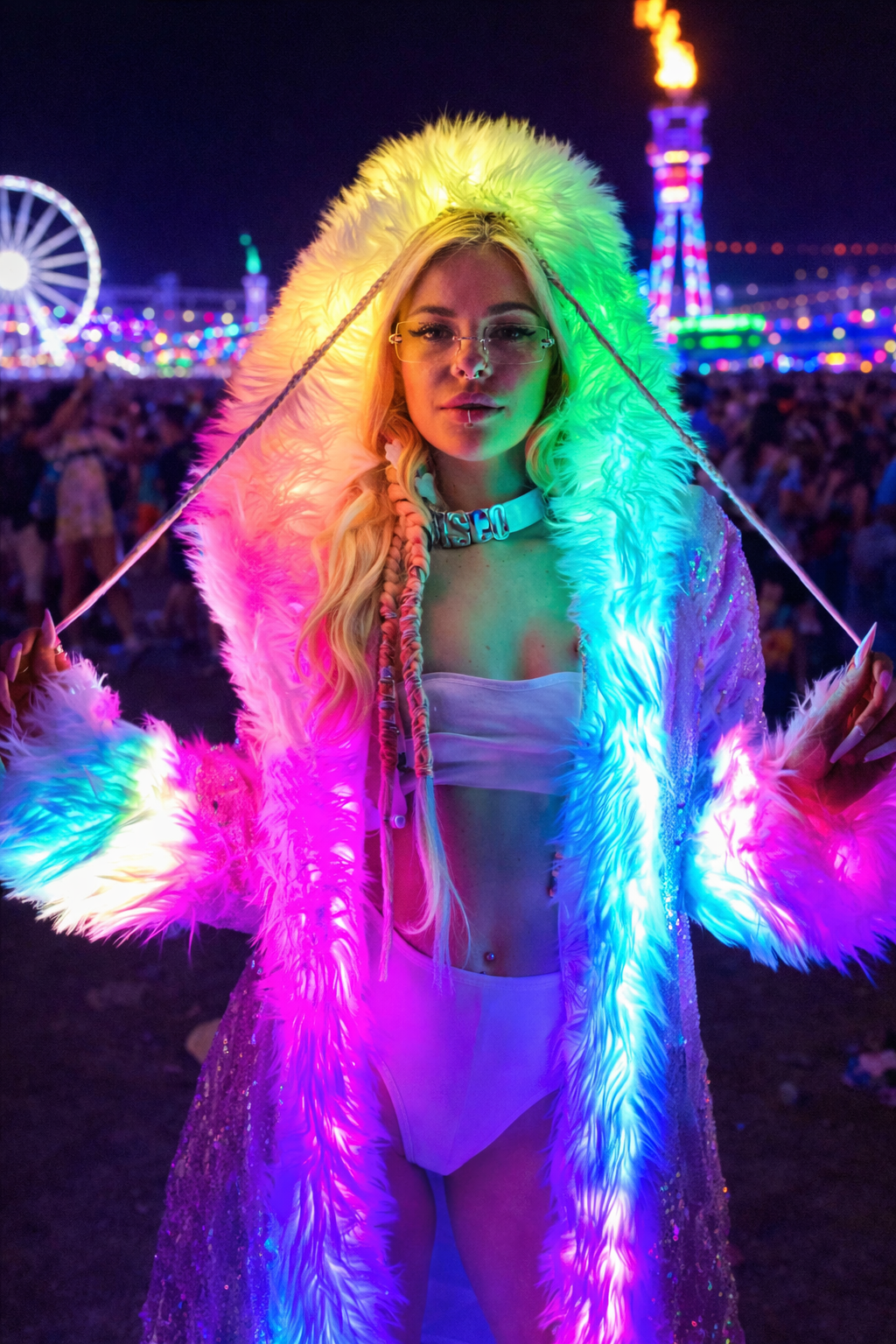 EDM Clothing Store – LED Faux Fur Rave & EDM Festival Coat