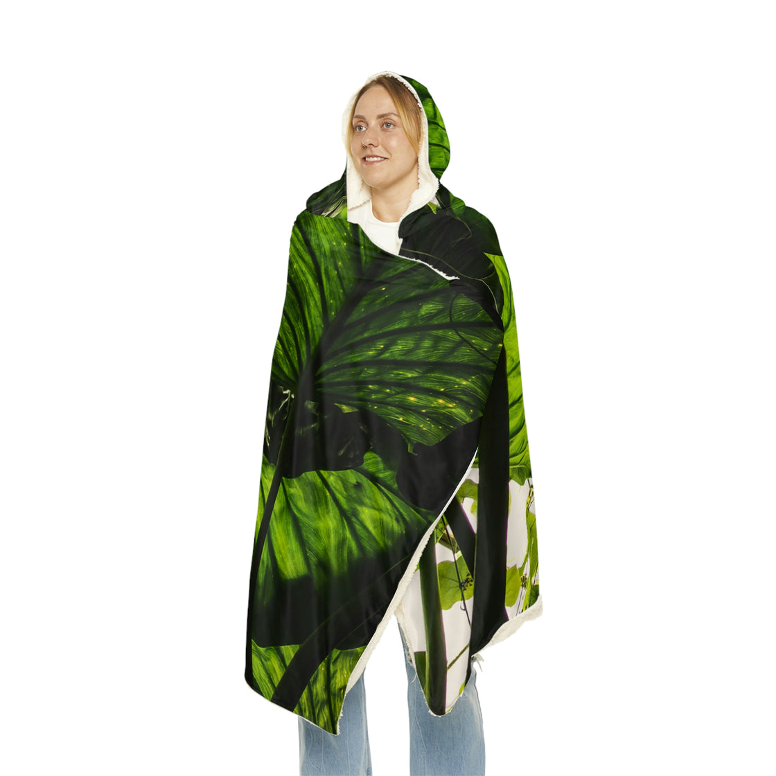 Leaves Snuggle Hooded Blanket Plant - EDMCLOTHINGSTORE