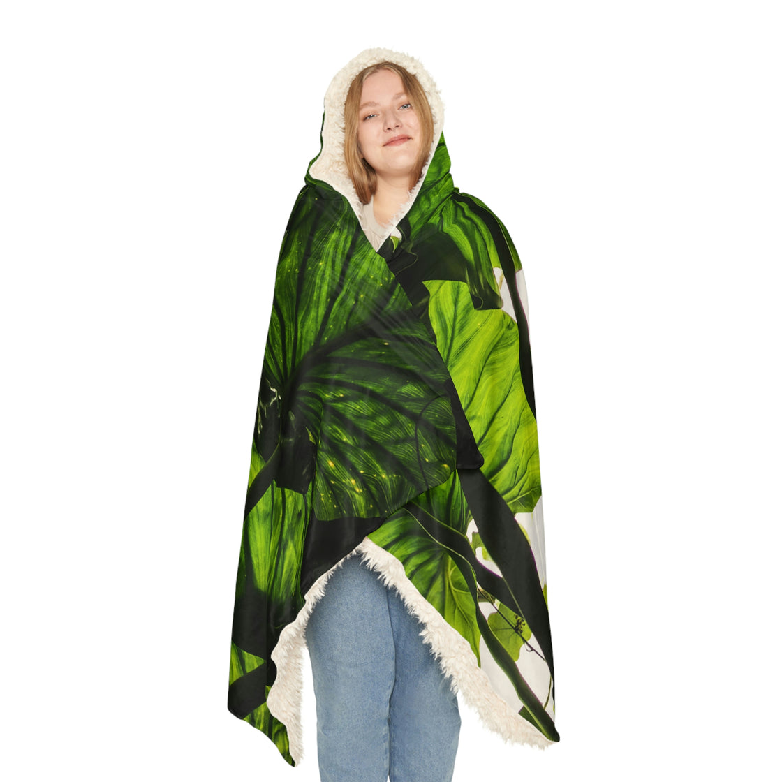 Leaves Snuggle Hooded Blanket Plant - EDMCLOTHINGSTORE